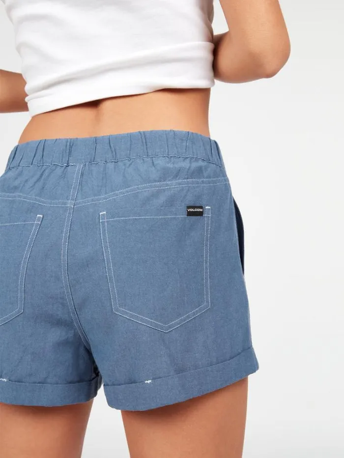 Womens Bottoms Volcom Sunday Strut Shorts 8211 Flight Blue