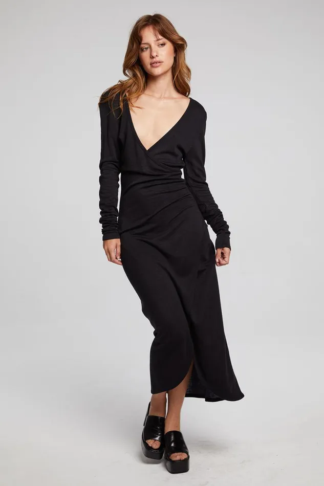 Womens Dresses Chaser Brand Harmony Licorice Midi Dress