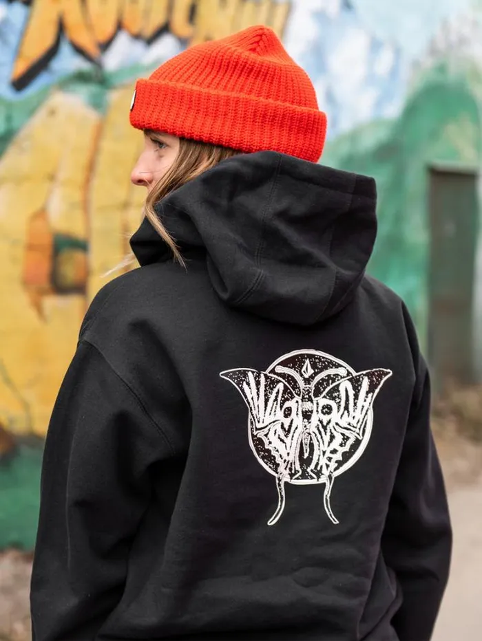 Womens Hoodies and Sweatshirts Volcom Costus Pullover Fleece 8211 Black