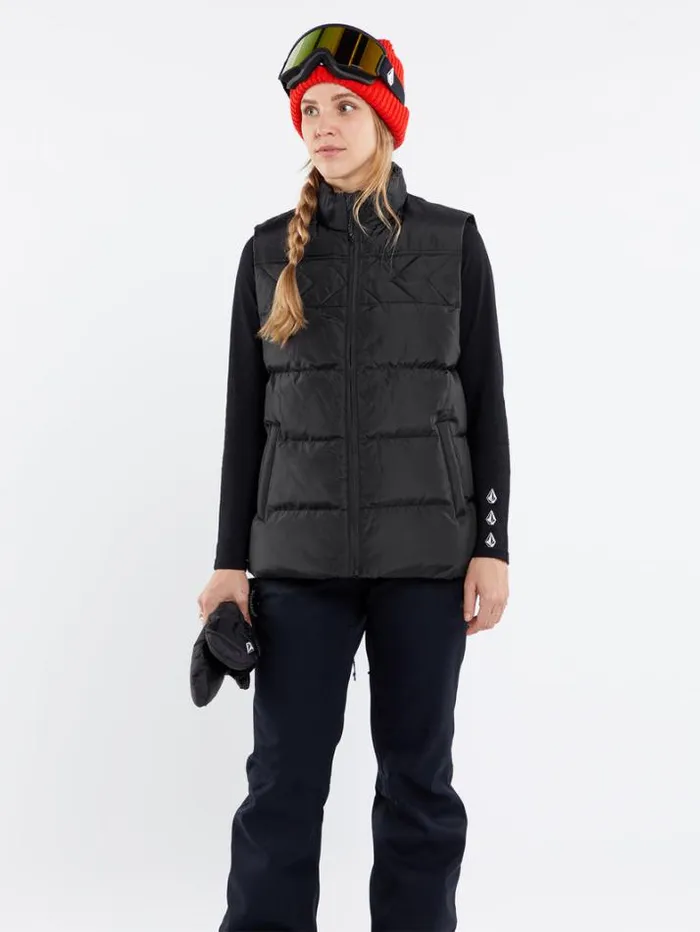 Womens Jackets Volcom Stone Castine Puff Vest 8211 Black
