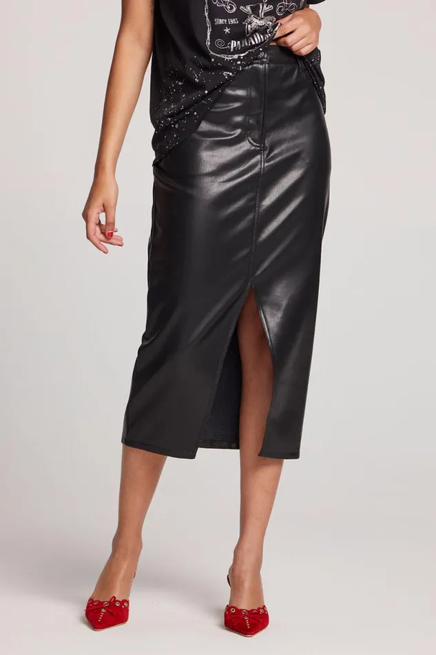 Womens Loungewear Chaser Brand Cassi Licorice Midi Skirt