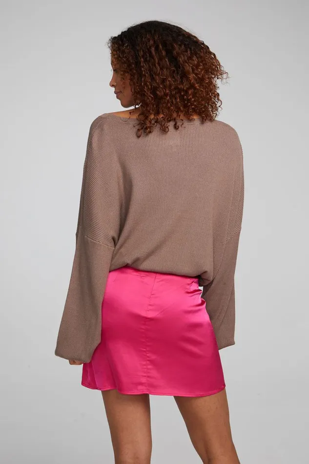 Womens Loungewear Chaser Brand Diamond Deep Taupe Long Sleeve
