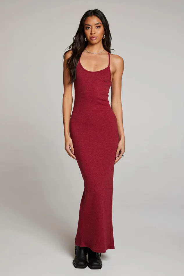 Womens Loungewear Chaser Brand Emma Blood Red Maxi Dress