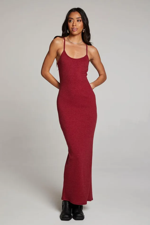 Womens Loungewear Chaser Brand Emma Blood Red Maxi Dress