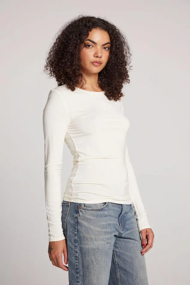 Womens Loungewear Chaser Brand Reeves Starry White Long Sleeve