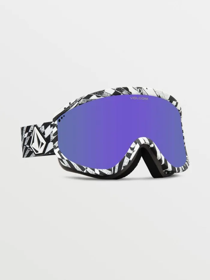 WomensMensKids Accessories Volcom Footprints Goggle 8211 Op Art Purple ChromeBL