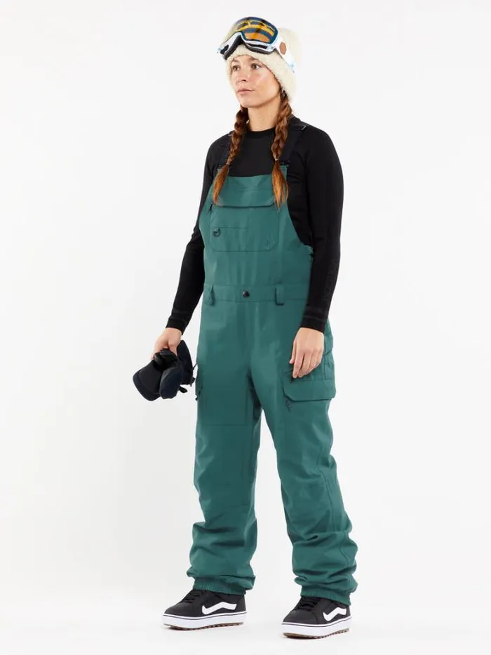 Womens Pants Volcom Creston 3D Stretch Bib Overalls 8211 Balsam
