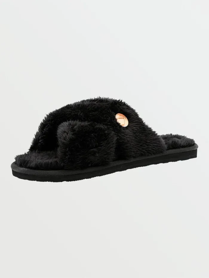 Womens Slippers Volcom Lived In Lounge Slippers 8211 Black