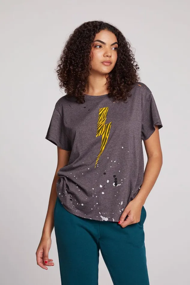 Womens Tops Chaser Brand Animal Bolt Tee