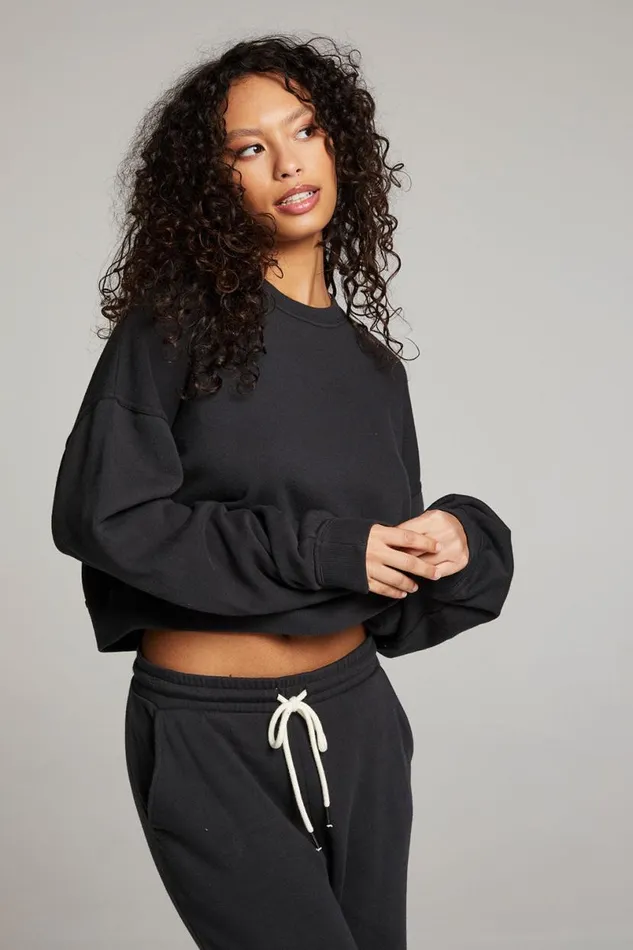 Womens Tops Chaser Brand Belly Licorice Pullover