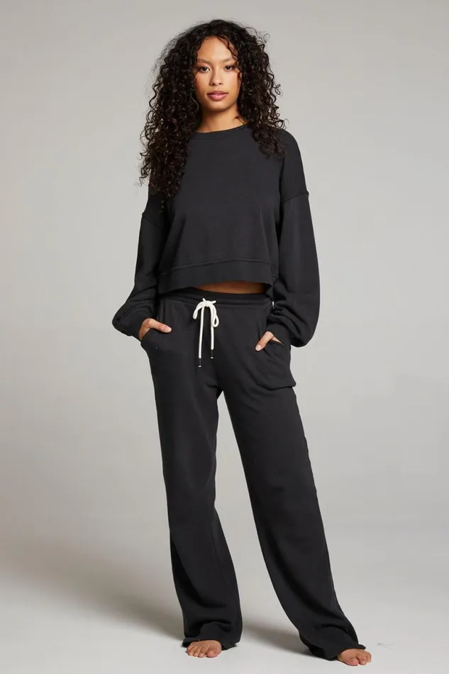 Womens Tops Chaser Brand Belly Licorice Pullover
