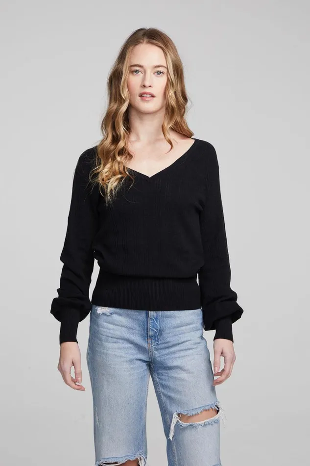 Womens Tops Chaser Brand Blackheart Shadow Star Long Sleeve