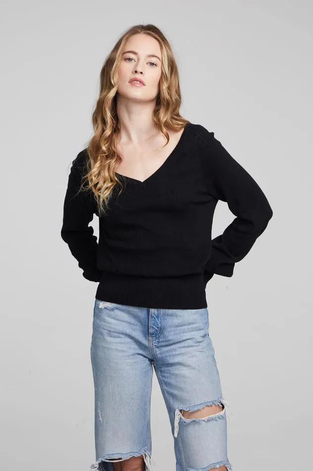 Womens Tops Chaser Brand Blackheart Shadow Star Long Sleeve