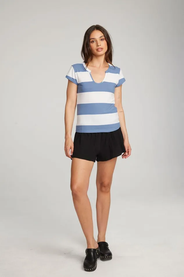 Womens Tops Chaser Brand Chandler Vintage Blue Stripe Tee
