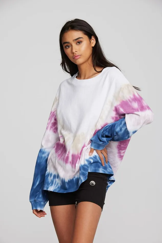 Womens Tops Chaser Brand Coast Cotton Jersey Long Sleeve Tee With Blousant Sleeves And Rib