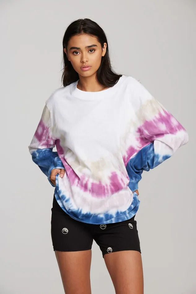Womens Tops Chaser Brand Coast Cotton Jersey Long Sleeve Tee With Blousant Sleeves And Rib