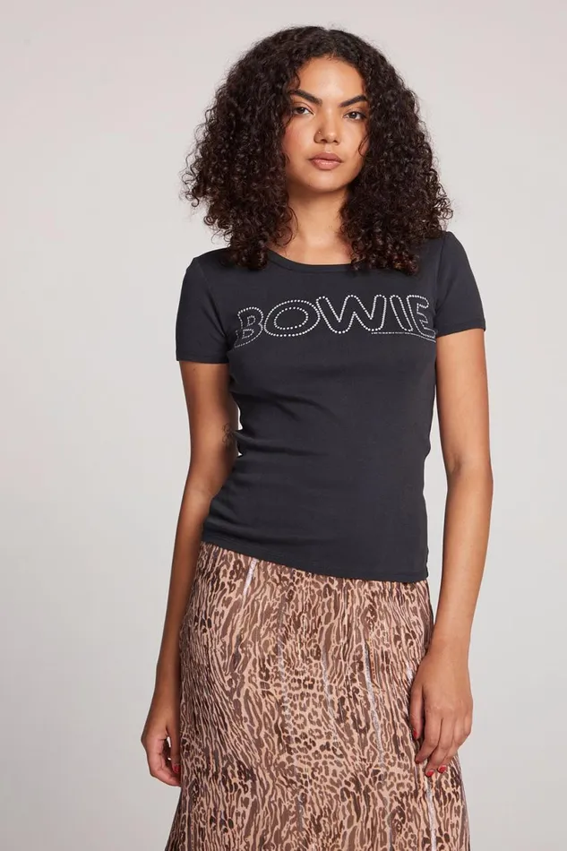 Womens Tops Chaser Brand David Bowie Bowie Glitter Soft Baby Rib Issaa Tee