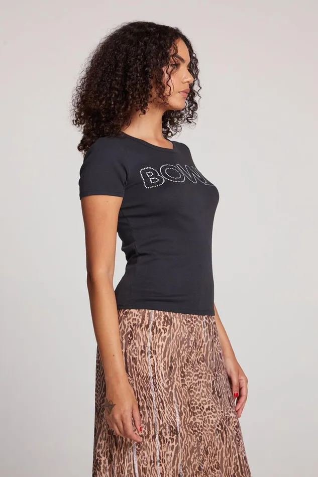 Womens Tops Chaser Brand David Bowie Bowie Glitter Soft Baby Rib Issaa Tee