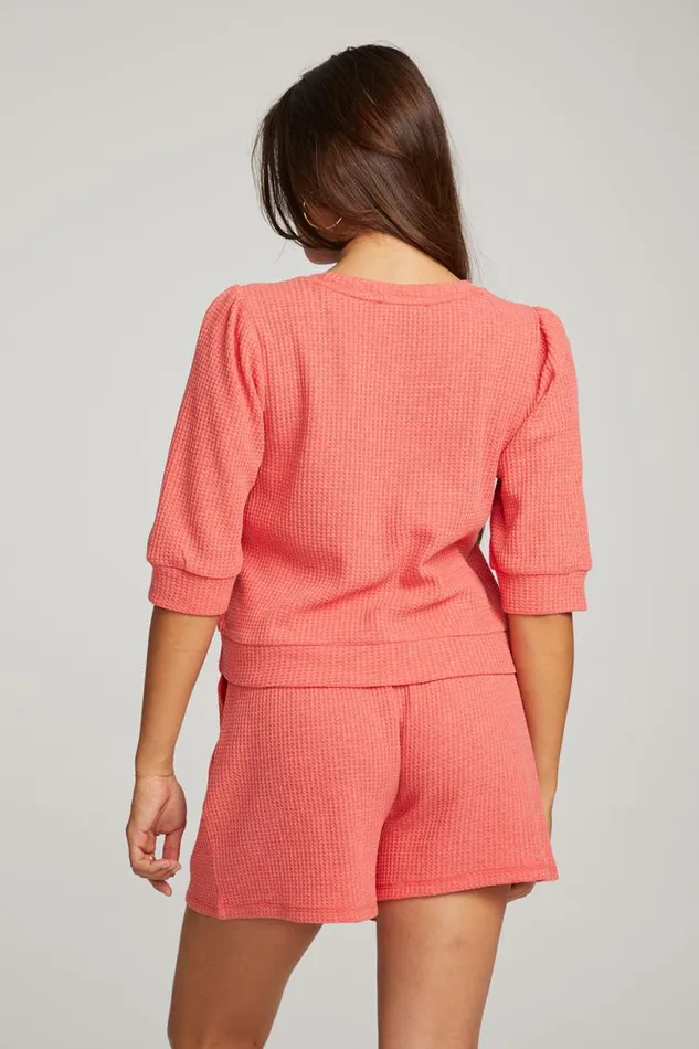 Womens Tops Chaser Brand Elyse Flame Red Pullover