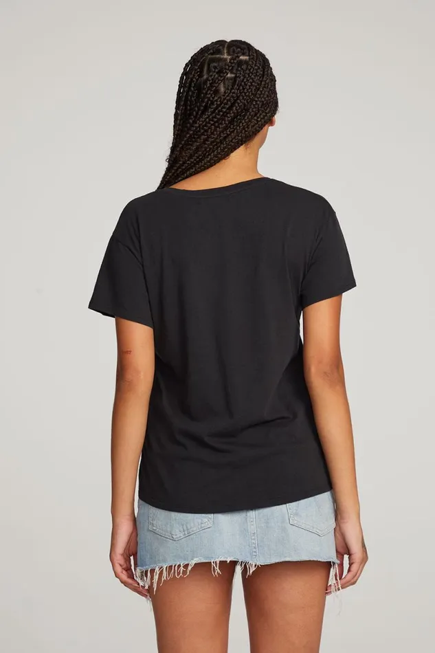 Womens Tops Chaser Brand Everyday Essential Black Vneck Tee