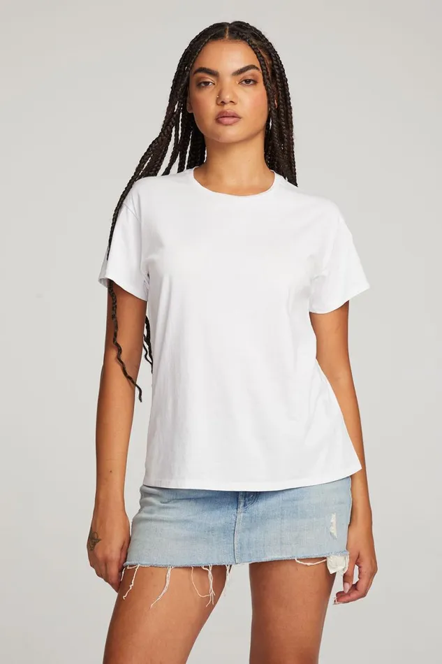 Womens Tops Chaser Brand Everyday Essential White Crew Neck Tee