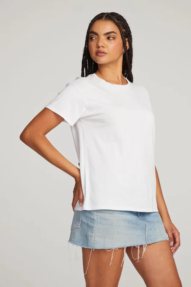 Womens Tops Chaser Brand Everyday Essential White Crew Neck Tee
