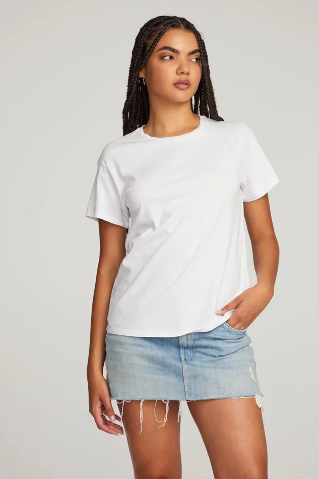 Womens Tops Chaser Brand Everyday Essential White Crew Neck Tee