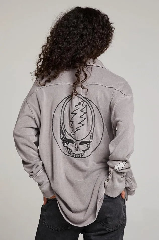 Womens Tops Chaser Brand Grateful Dead Tour Shirt Long Sleeve Button Down