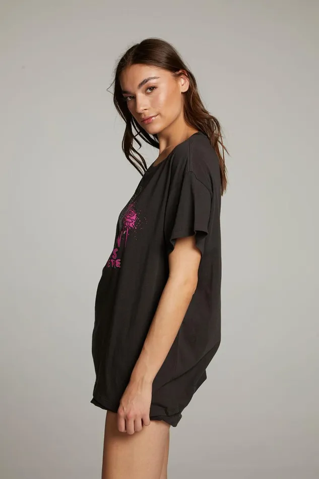 Womens Tops Chaser Brand Gun N039 Roses Studded Skull Tee