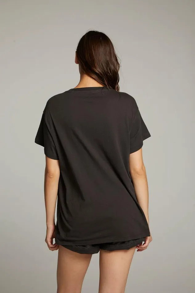 Womens Tops Chaser Brand Gun N039 Roses Studded Skull Tee