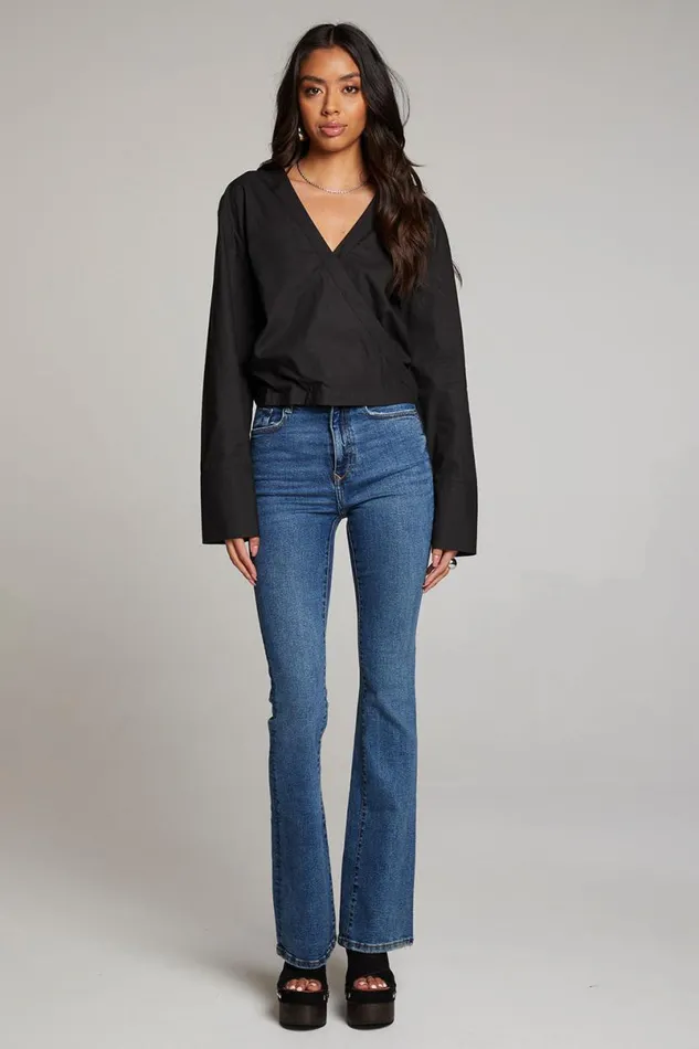Womens Tops Chaser Brand Haleyy Licorice Blouse