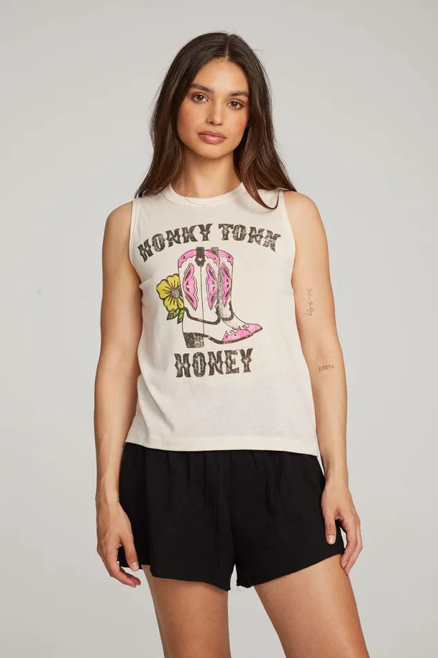 Womens Tops Chaser Brand Honky Tonk Honey Muscle Tee