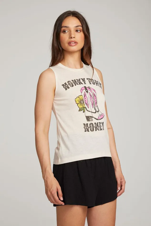 Womens Tops Chaser Brand Honky Tonk Honey Muscle Tee