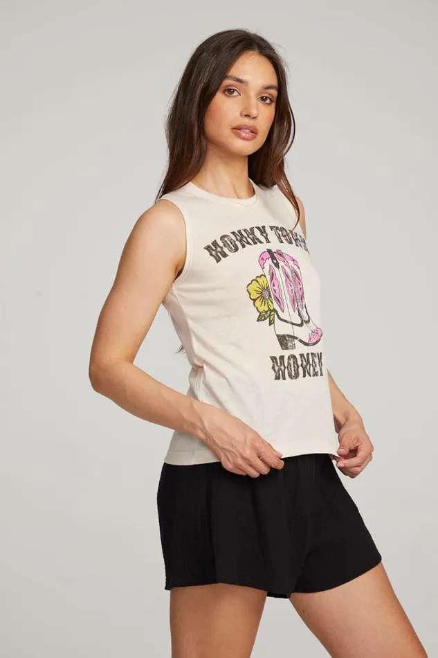 Womens Tops Chaser Brand Honky Tonk Honey Muscle Tee