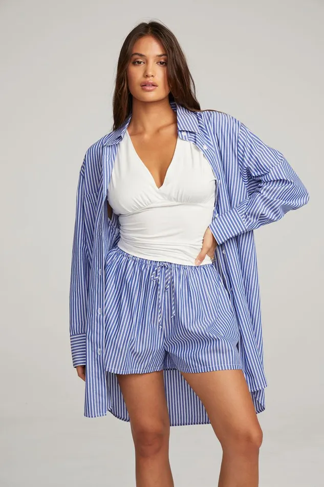 Womens Tops Chaser Brand Kerstin Marmont Stripe Button Down