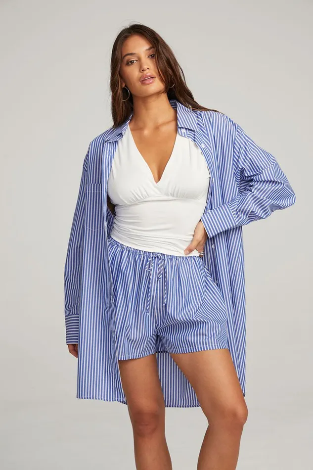 Womens Tops Chaser Brand Kerstin Marmont Stripe Button Down