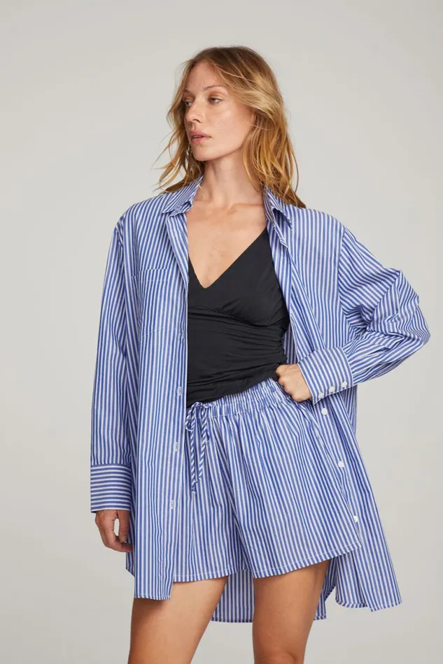 Womens Tops Chaser Brand Kerstin Marmont Stripe Button Down