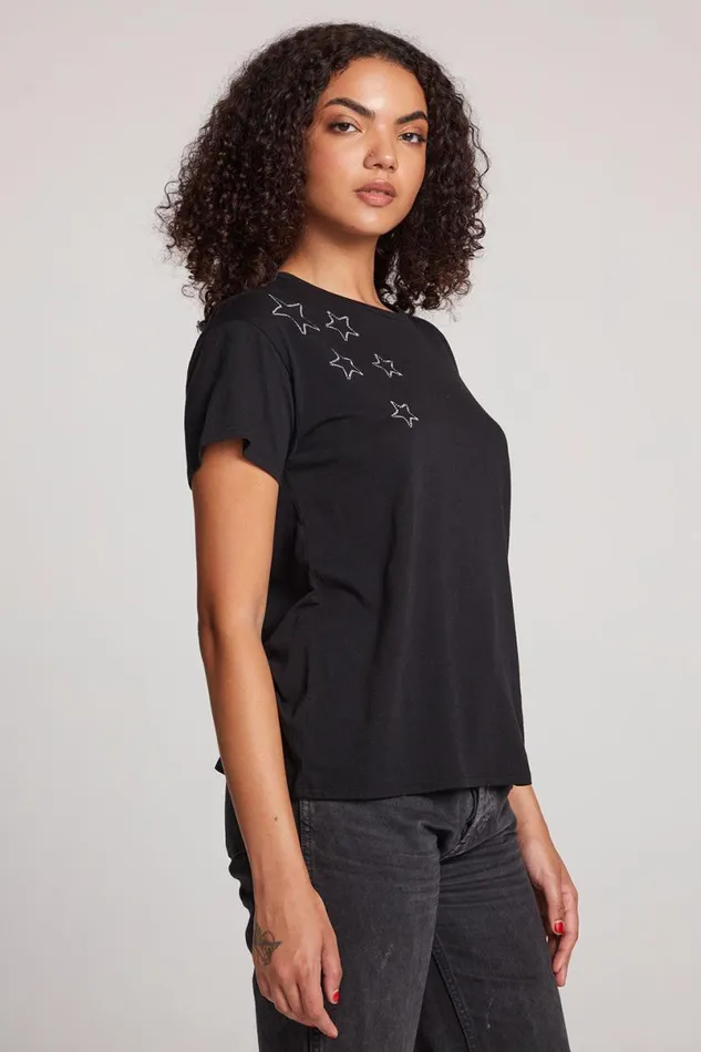 Womens Tops Chaser Brand Lace Stars Tee