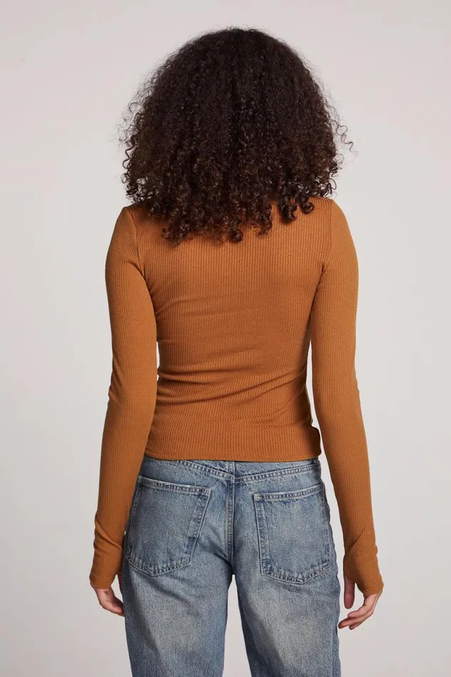 Womens Tops Chaser Brand Laurel Coco Brown Cardigan