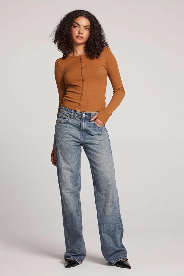 Womens Tops Chaser Brand Laurel Coco Brown Cardigan