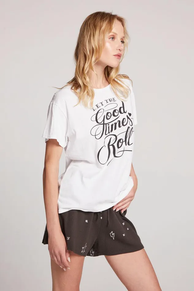 Womens Tops Chaser Brand Let The Good Times Roll Tee