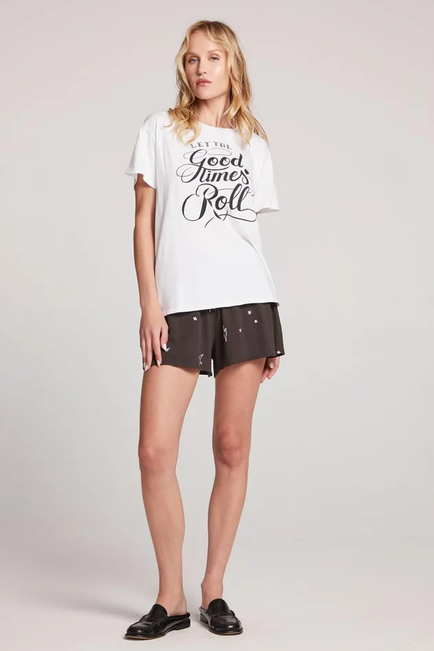 Womens Tops Chaser Brand Let The Good Times Roll Tee