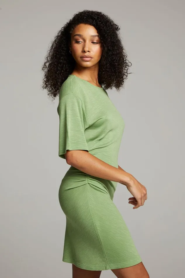 Womens Tops Chaser Brand Memory Piquant Green Mini Dress