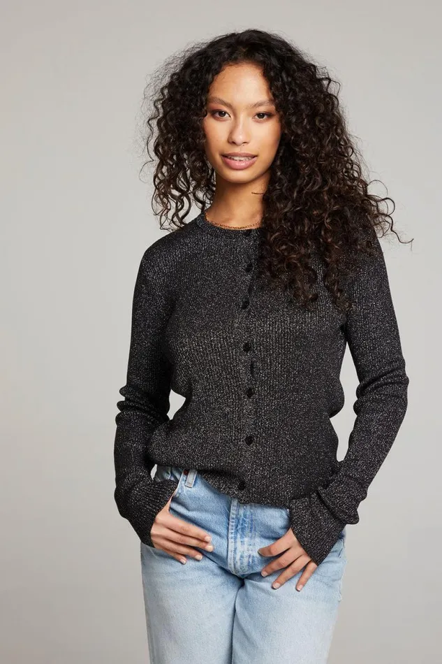 Womens Tops Chaser Brand Tommy Licorice Button Up Sweater