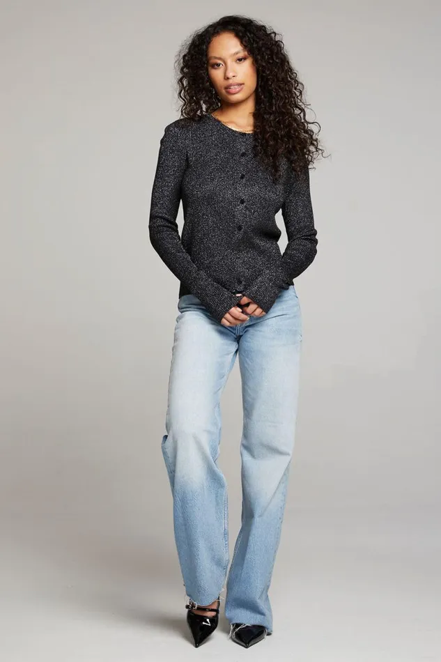 Womens Tops Chaser Brand Tommy Licorice Button Up Sweater