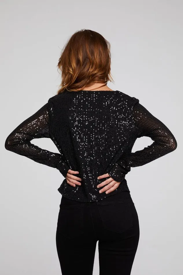 Womens Tops Chaser Brand Union Licorice Long Sleeve