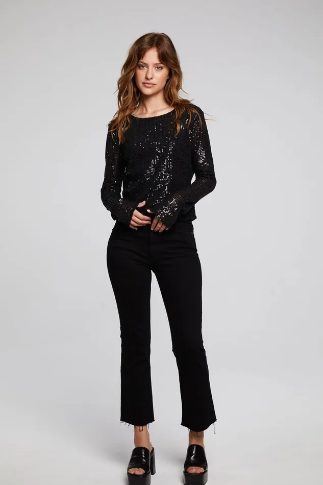 Womens Tops Chaser Brand Union Licorice Long Sleeve