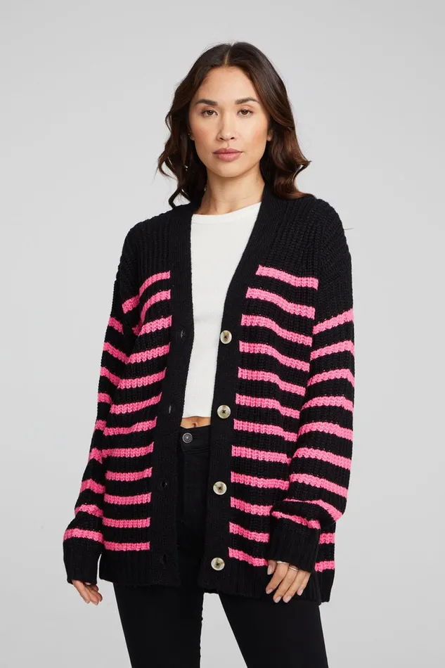Womens Tops Chaser Brand Vibe Melrose Stripe Cardigan