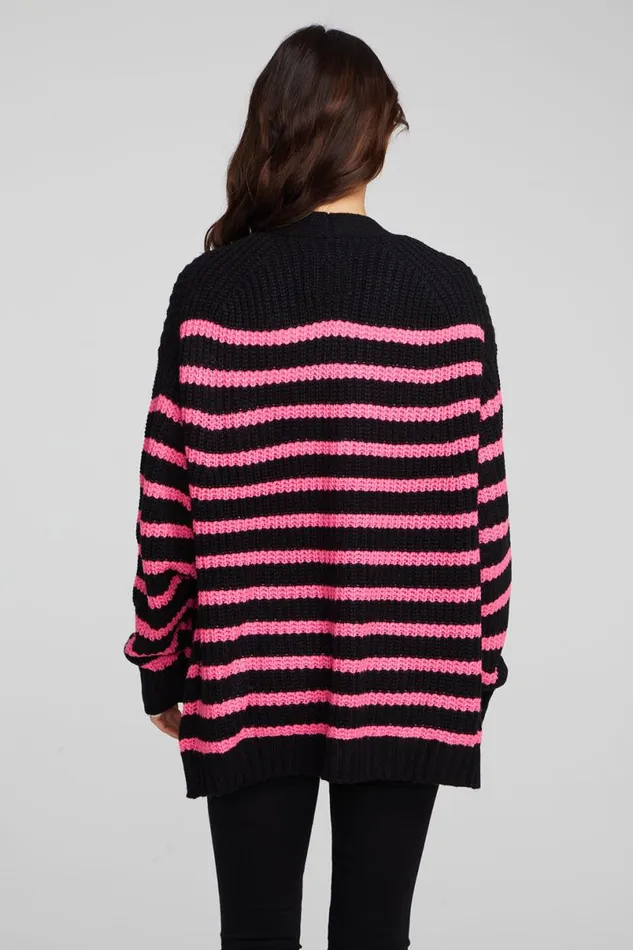 Womens Tops Chaser Brand Vibe Melrose Stripe Cardigan