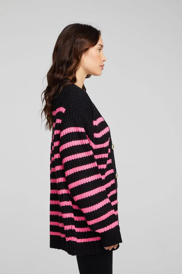 Womens Tops Chaser Brand Vibe Melrose Stripe Cardigan